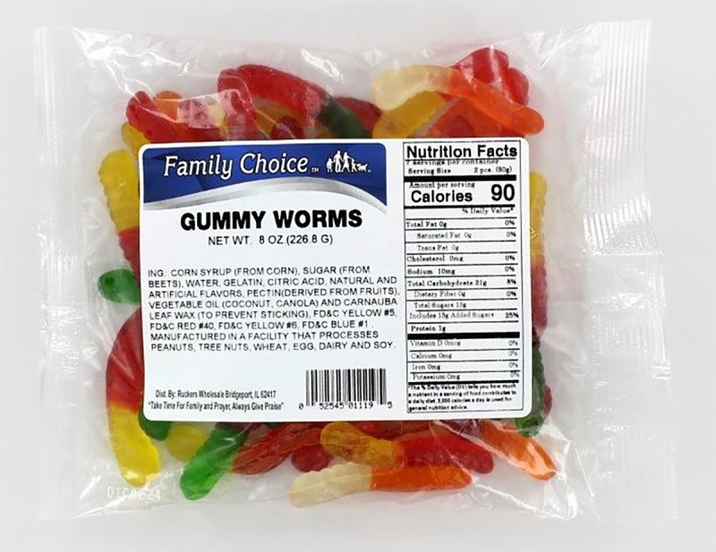 GUMMY WORMS 8 OZ