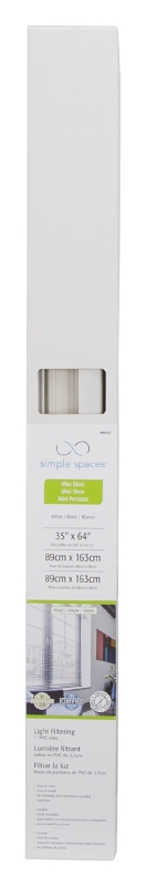 Simple Spaces PVCMB-10A Blind, 64 in L, 35 in W, Vinyl, White