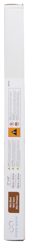 Simple Spaces FWMB-9 Blind, 64 in L, 27 in W, Faux Wood, White