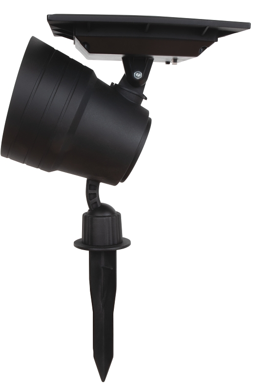 Boston Harbor 26526 Solar Spotlight, Ni-Mh Battery, 3.2 V 18650 Battery, 6-Lamp, SMD Lamp, Plastic Fixture, Black