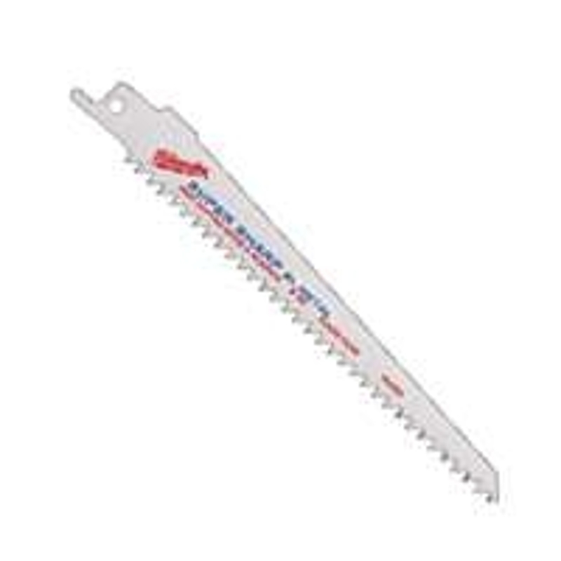 Milwaukee 48-00-5015 Reciprocating Saw Blade, 3/4 in W, 6 in L, 6 TPI, Bi-Metal Cutting Edge