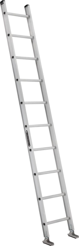 Louisville AE2110 Extension Ladder, 158 in H Reach, 300 lb, 1-1/2 in D Step, Aluminum, Natural