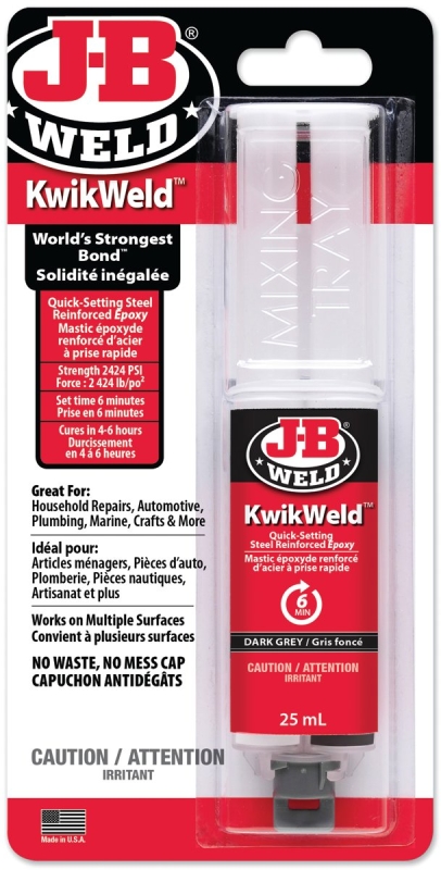 J-B Weld 50176F Epoxy Adhesive, Dark Gray, Solid, 25 mL, Tube
