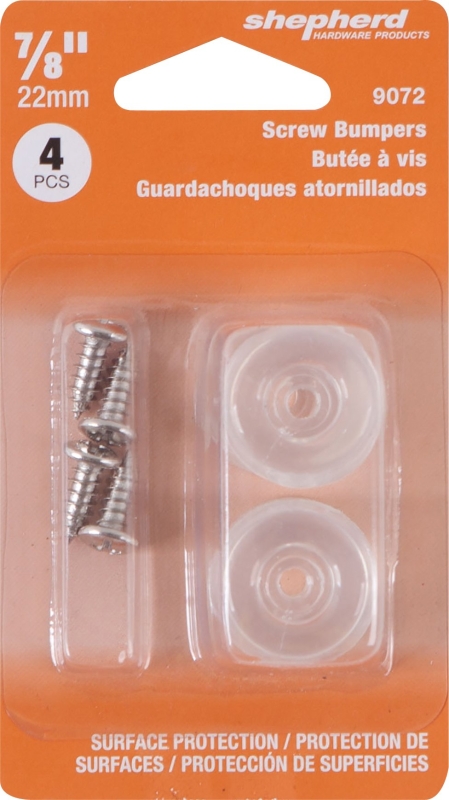 Shepherd Hardware 9072 Screw Bumper, 7/8 in, Round, Rubber