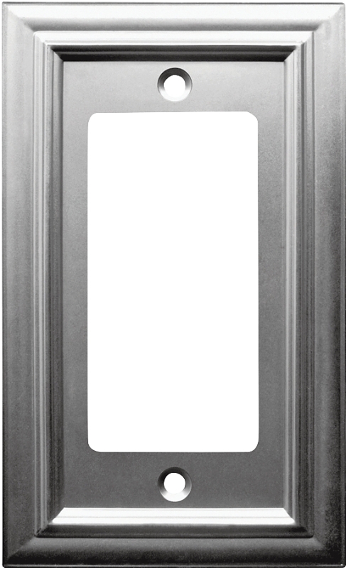 Amerelle 94RN Wallplate, 4-15/16 in L, 2-15/16 in W, 1 -Gang, Cast Metal, Satin Nickel