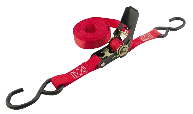 Erickson 01400 Tie-Down Strap, 1 in W, 15 ft L, Red, 500 lb Working Load, Hook End