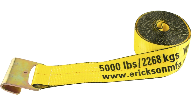 Erickson 58700 Winch Strap, 3 in W, 30 ft L, 5000 lb Vertical Hitch, Polyester, Yellow
