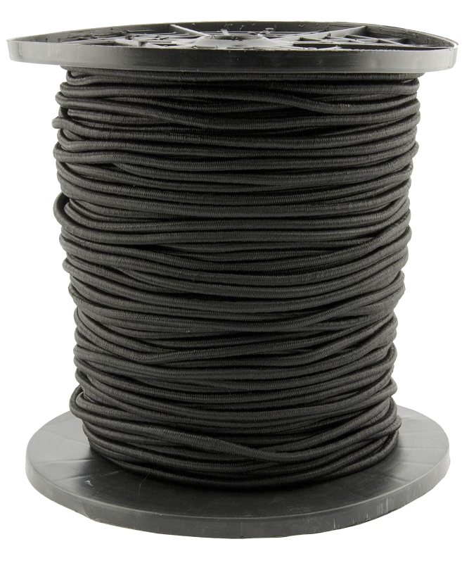 Erickson 05292 Bungey Cord, 5/16 in Dia, 250 ft L, Rubber, Black