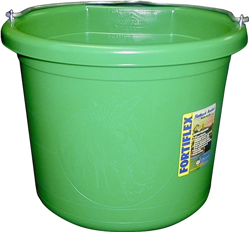 Fortex-Fortiflex FB-124 Series FB-124GR Bucket, 24 qt Volume, Rubber/Polyethylene, Green