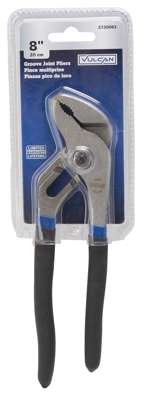 Vulcan PC980-04 Groove Joint Plier, 8 in OAL, 1-1/4 in Jaw, Black & Blue Handle, Non-Slip Handle, 1-1/4 in W Jaw
