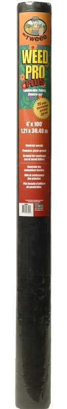 TWD WeedPro Plus WPP4100NH Landscape Fabric, 100 ft L, 4 ft W, Polypropylene, Black