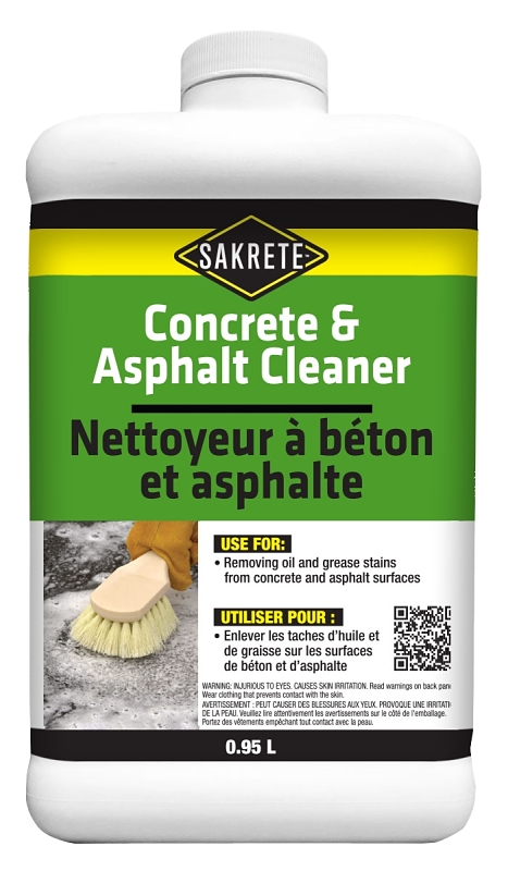 Sakrete 12021104 Concrete and Asphalt Cleaner, Liquid, Soapy, Pale Yellow, 350 mL