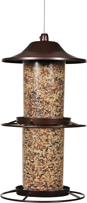 Perky-Pet 325S Panorama Bird Feeder, 4.5 lb, Powder-Coated Rustic Brown, Hanging Mounting