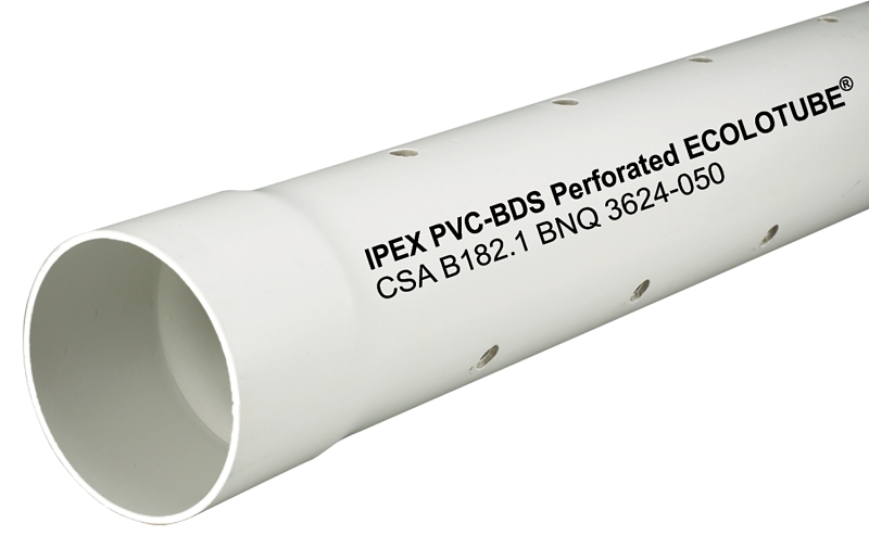 IPEX Ecolotube Series 003445 Sewer Pipe, 4 in, 10 ft L, PVC