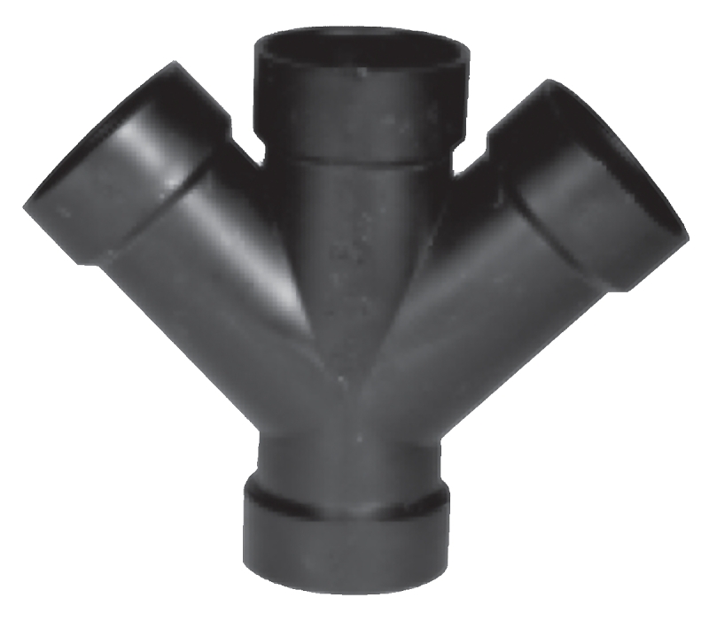 IPEX 027209 Double Pipe Wye, 4 in, Hub, ABS