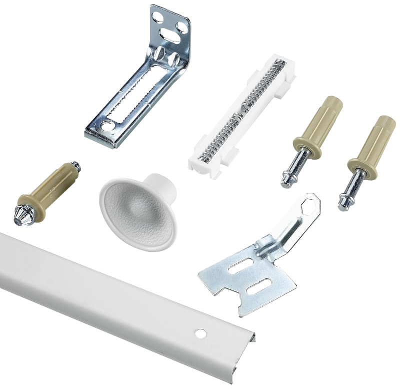 Onward 14012WBC Bi-Fold Door Hardware Kit, 24 in L Track, Steel/Wood, Beige/White/Zinc, Ceiling Mounting