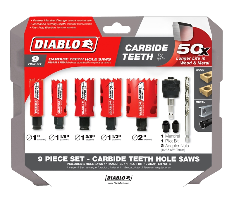 Diablo DHS09SGPCT Hole Saw Set, 9-Piece