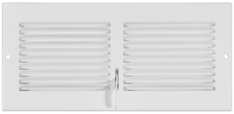 Imperial RG0578 Sidewall Register, 10 in L, 6 in W, 20 deg Air Deflection, Steel, White