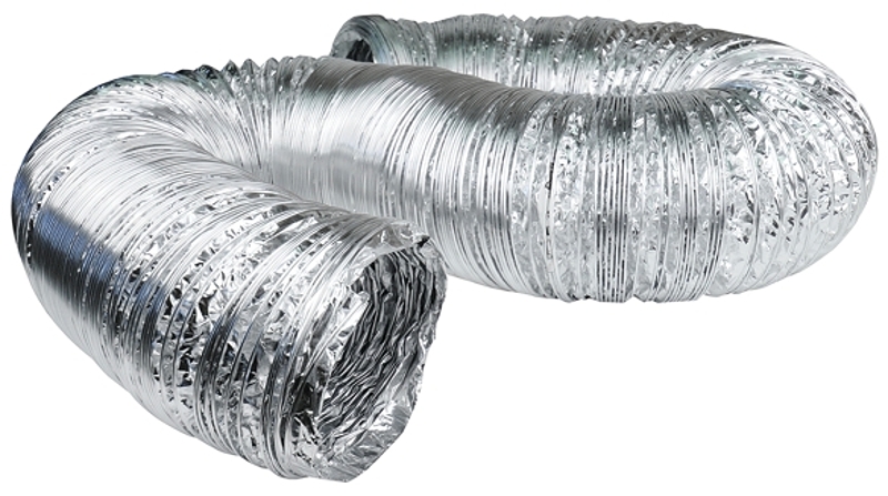 Dundas Jafine AF425 Flexible Duct, 4 in ID, 25 ft L, Aluminum, Silver