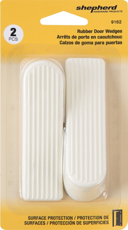 Shepherd Hardware 9162 Wedge Door Stop, Almond, Rubber, 2/PK