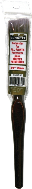 Bennett 34 ANG RT Paint Brush, 3/4 in W, Polyester Bristle, Rat Tail Handle