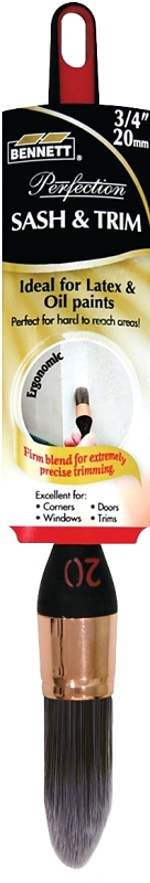 Bennett PRF RND 20 Paint Brush, Trim Brush, Polyester Bristle, Sash, Standard Handle