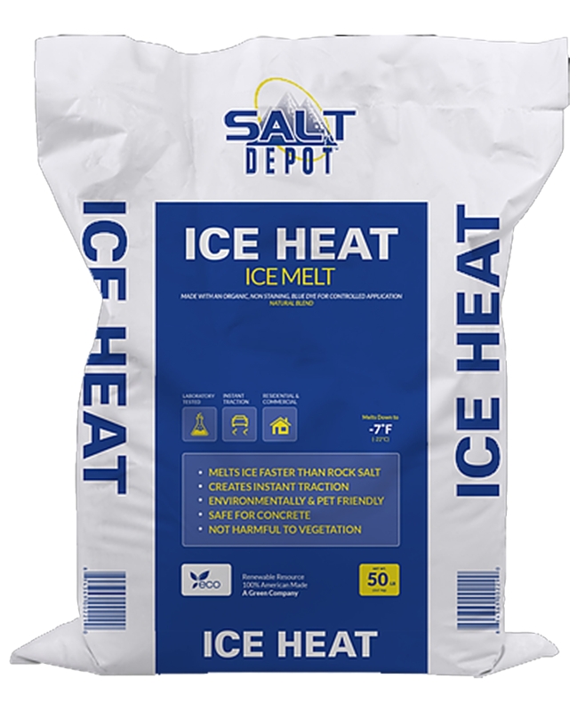 Salt Depot IH50 ICE HEAT Ice Melt, Crystalline, Blue, Slightly Aromatic, 50 lb