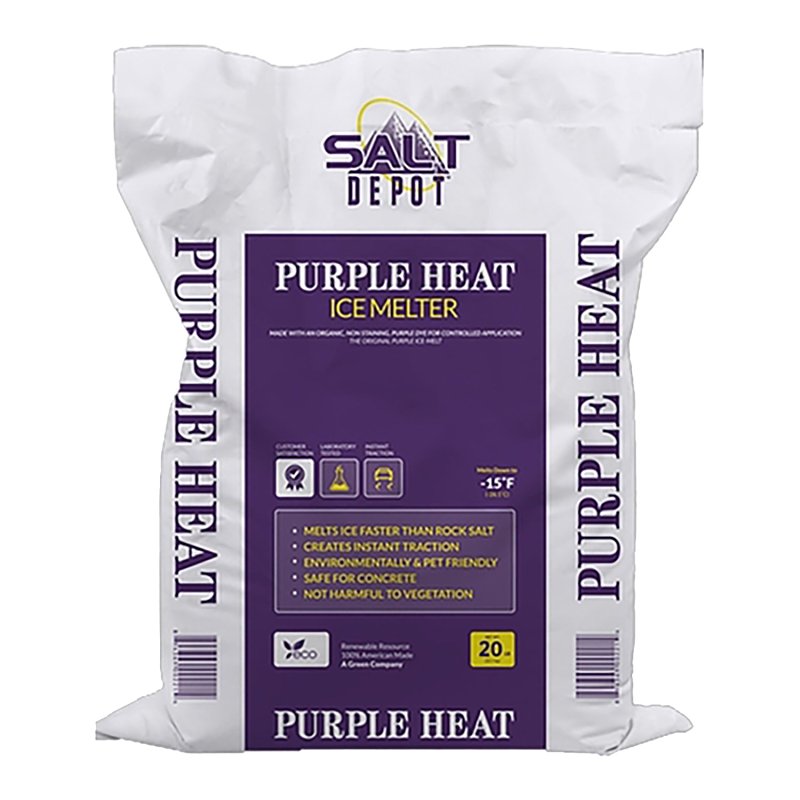 Salt Depot PH50 PURPLE HEAT Purple Heat Ice Melt, Crystalline, Purple, Slightly Aromatic, 50 lb, Bag