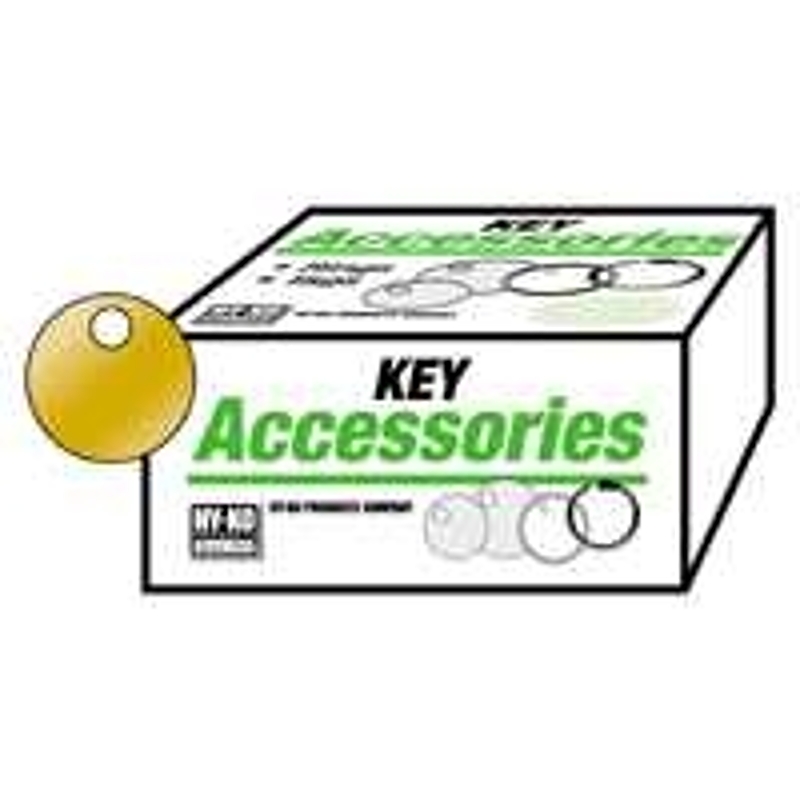 Hy-Ko KB147 Key Tag, 1-1/8 in Dia x 1/32 in THK Dimensions, Round, Brass