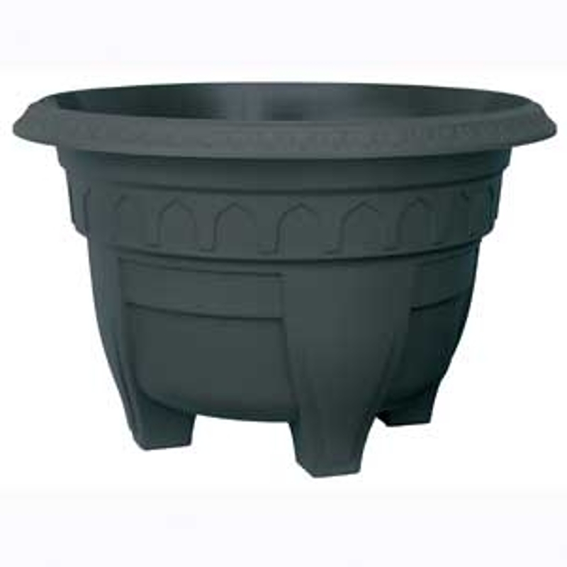 DCN 1410-36 Planter, 15-1/4 in Dia, 9-3/4 in H, Resin, Black