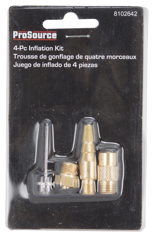 ProSource FDQ910 Air Inflation Kit, Brass/Steel, Brass/Silver, Brass/Nickel Plated