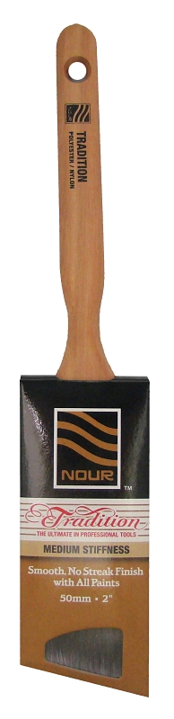 Nour 1881-50NT Paint Brush, 2 in W, Angle Brush, Nylon/Polyester Bristle, Sash Handle