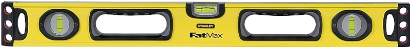 STANLEY 43-524 Box Beam Level, 24 in L, 3-Vial, 2-Hang Hole, Non-Magnetic, Aluminum, Yellow
