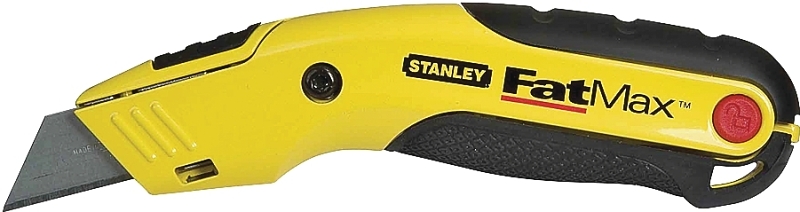 STANLEY 10-780 Blade Knife, 2-3/8 in L Blade, Steel Blade, Knurled Handle, Black/Yellow Handle