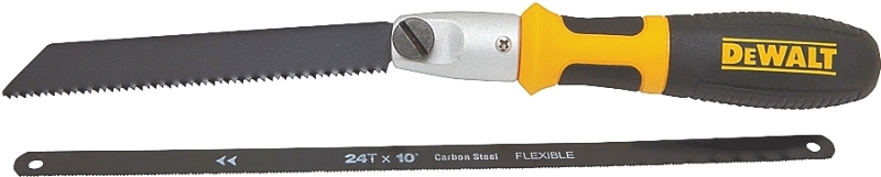DeWALT DWHT20542 Handsaw, 6 in Reciprocal, 12/10 in Hack in L Blade, 24 TPI, Steel Blade, Cushion-Grip Handle