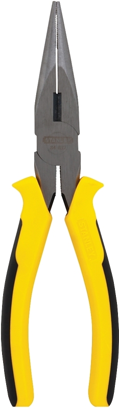 STANLEY 84-032 Nose Plier, 8 in OAL, Black/Yellow Handle, Ergonomic Handle, 15/16 in W Jaw, 2-29/64 in L Jaw