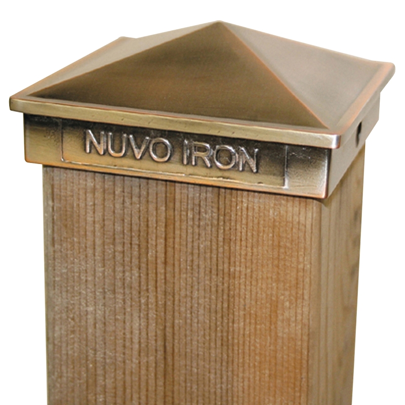 Nuvo Iron PCP03CP Post Cap, 5-1/2 in L, 5-1/2 in W, Aluminum, Copper