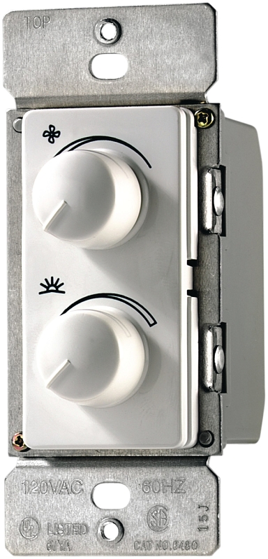 Eaton Wiring Devices RDC25-W-K Fan/Light Control, 1-Pole, 2.5 A, 120 V, White