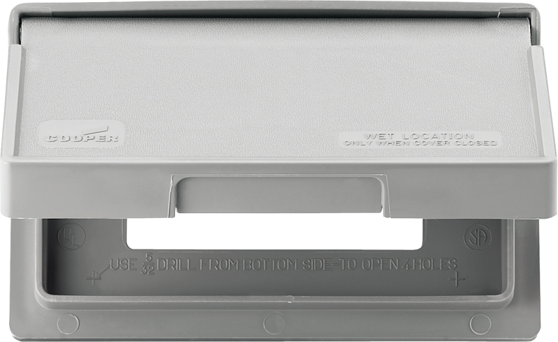 Eaton Wiring Devices S3966 Cover, 7 in L, 4-1/2 in W, Rectangular, Thermoplastic, Gray, Electro-Plated