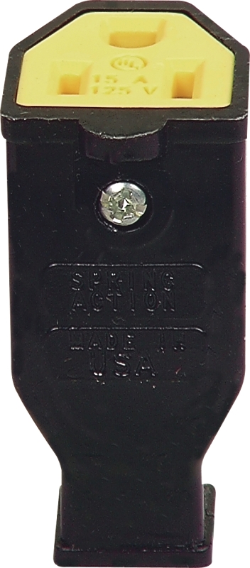 Eaton Wiring Devices SA993 Electrical Connector, 2 -Pole, 15 A, 125 V, NEMA: NEMA 5-15, Black