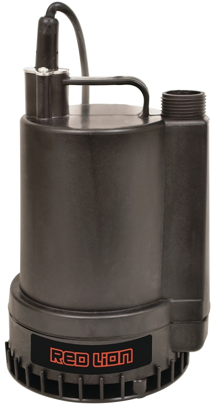Red Lion RL-MP16 Submersible Utility Pump, 1-Phase, 2 A, 115 V, 0.166 hp, 1 in Outlet, 26 ft Max Head, 1300 gph