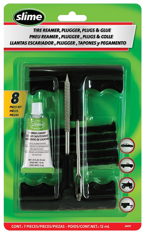 Slime 24011 Tire Repair Kit, Metal/Plastic, 8 -Piece
