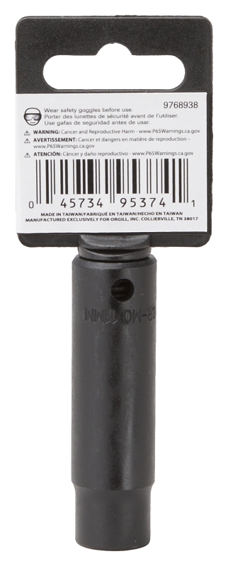 Vulcan MT6580141 Deep Impact Socket, 11 mm Socket, 3/8 in Drive, Deep Drive, 6-Point, Chrome Molybdenum Steel