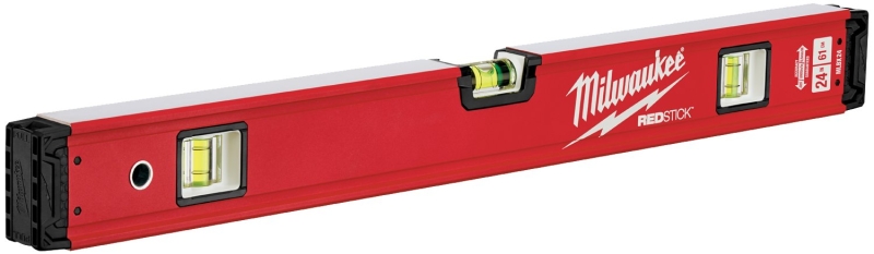 Milwaukee REDSTICK Series MLBX24 Box Level, 24 in L, 3-Vial, Non-Magnetic, Aluminum, Red