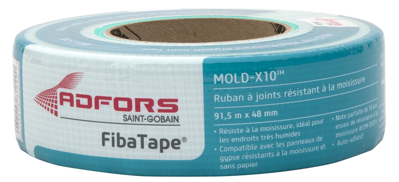 Adfors FibaTape Mold-X10 Series FDW8210-U Drywall Joint Tape, 300 ft L, 1-7/8 in W, Green