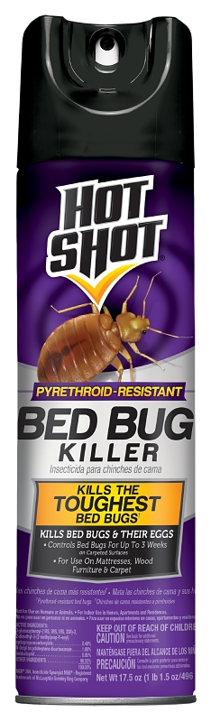 Hot Shot HG-96728 Bed Bug Killer, Liquid, Spray Application, Indoor, 17.5 oz Aerosol Can, Sweet