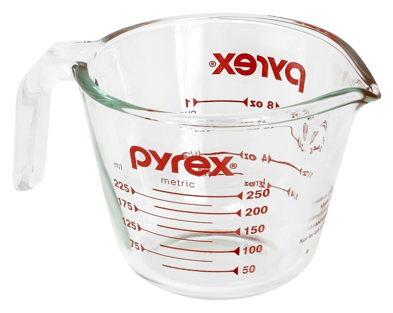Pyrex 6001074 Measuring Cup, 250 mL, Glass, Clear