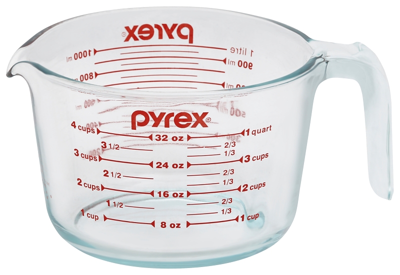 Pyrex 6001076 Measuring Cup, 1 L, Glass, Clear