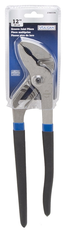 Vulcan PC980-06 Groove Joint Plier, 12 in OAL, 2 in Jaw, Black & Blue Handle, Non-Slip Handle, 2 in W Jaw
