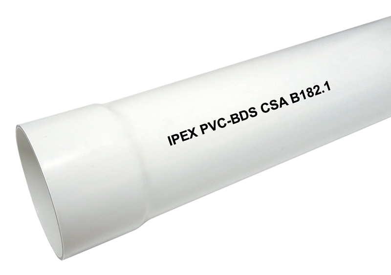 IPEX 4043 Sewer Pipe, 4 in, 10 ft L, Solvent Weld, PVC